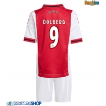 Maglie da calcio Ajax Kasper Dolberg #9 Prima Maglia Bambino 2025-26 Manica Corta (+ Pantaloni corti)